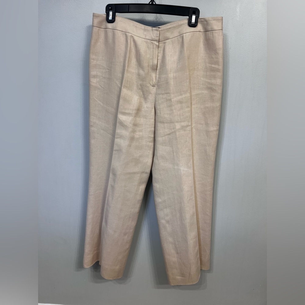 Lafayette Linen Wide-Leg Trousers - Women’s Size 12 - Cream/Beige